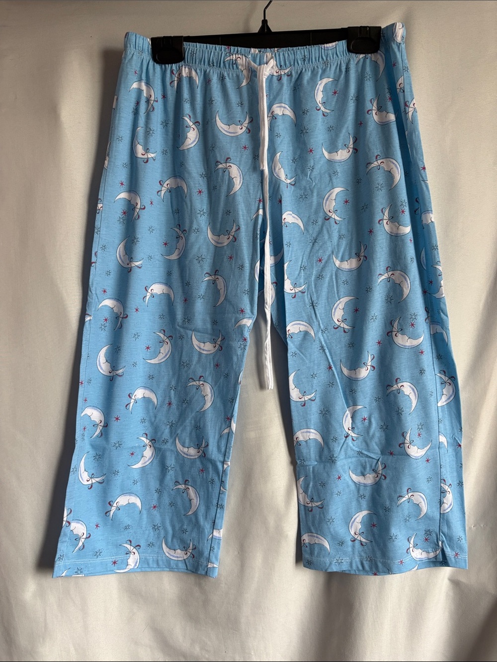 Women's Light Blue Moon Print Pajama Pants